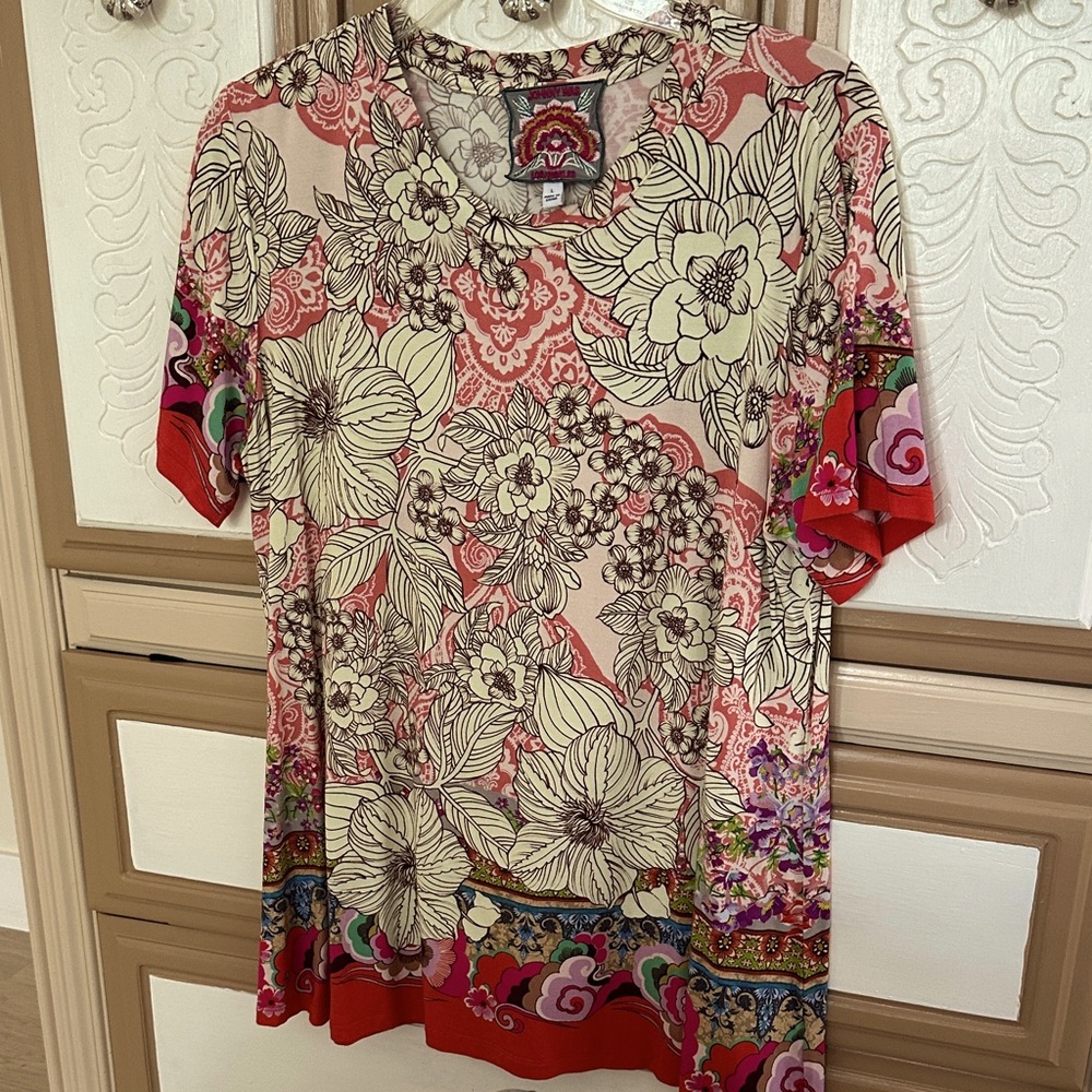 Johnny Was Multicolor Floral Blouse